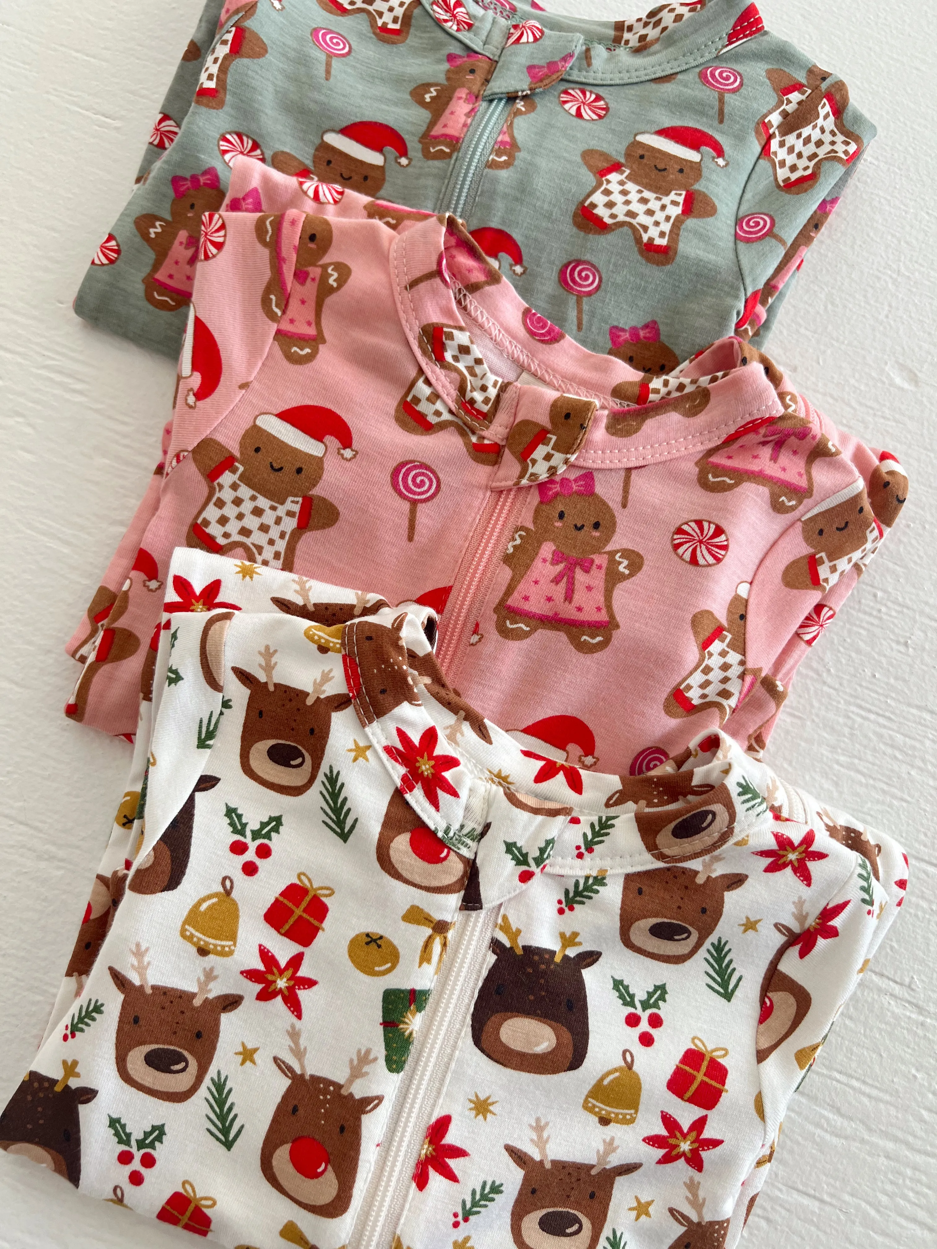 2-Way Convertible Zip Romper, Reindeer Friends