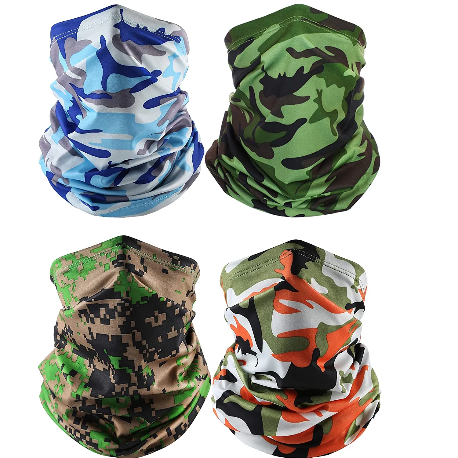 4 Pieces Summer Face Cover Scarf Neck Gaiter Cooling Sunblock Bandana