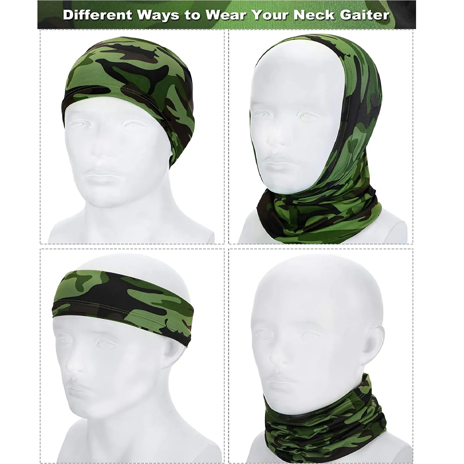 4 Pieces Summer Face Cover Scarf Neck Gaiter Cooling Sunblock Bandana