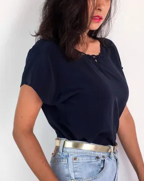 70s-80s vintage navy blue t-shirt