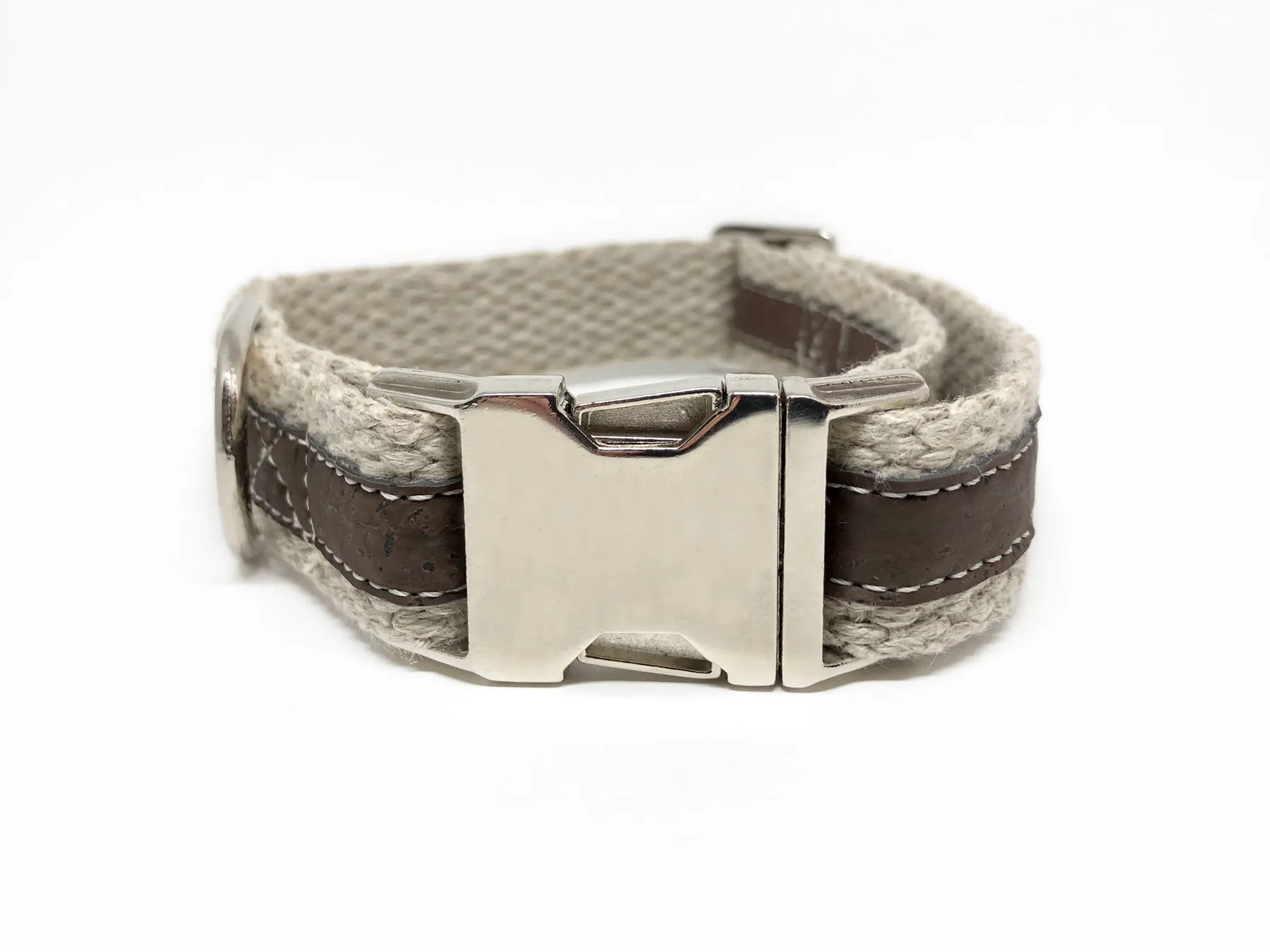 Adventurer Cork Hemp Dog Collar - Saddle Brown