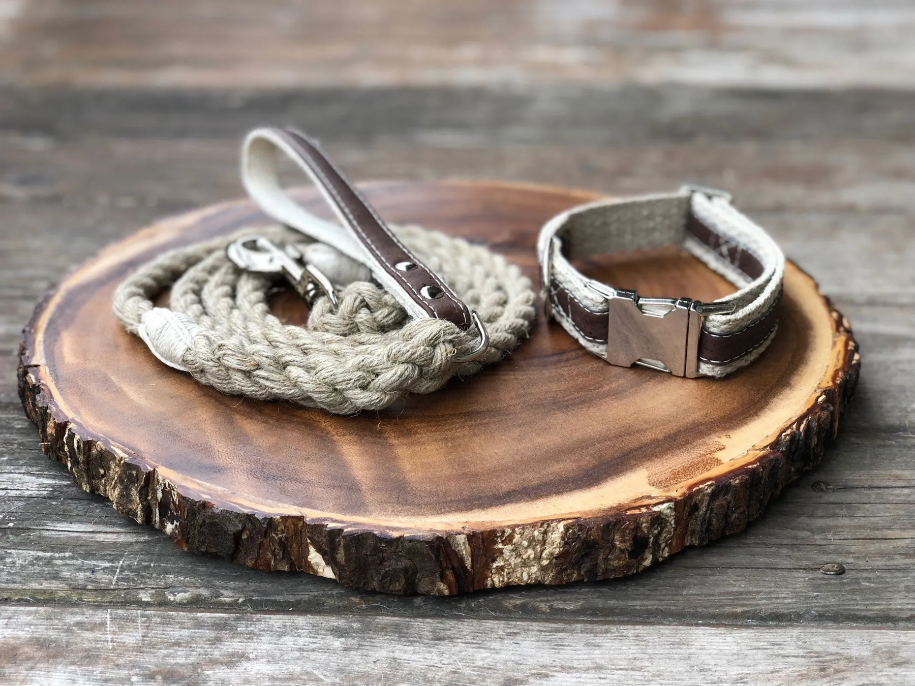 Adventurer Cork Hemp Dog Collar - Saddle Brown