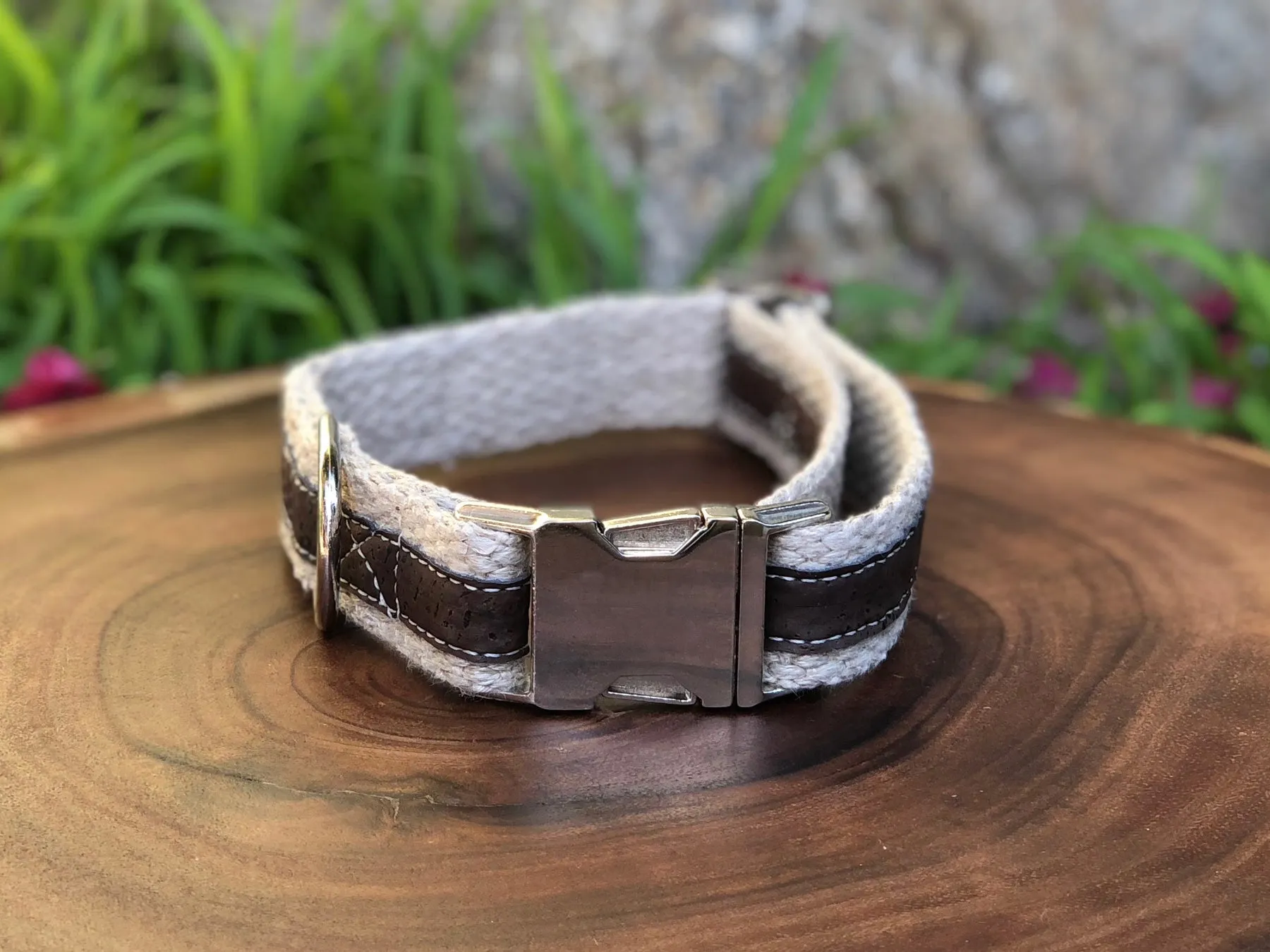 Adventurer Cork Hemp Dog Collar - Saddle Brown