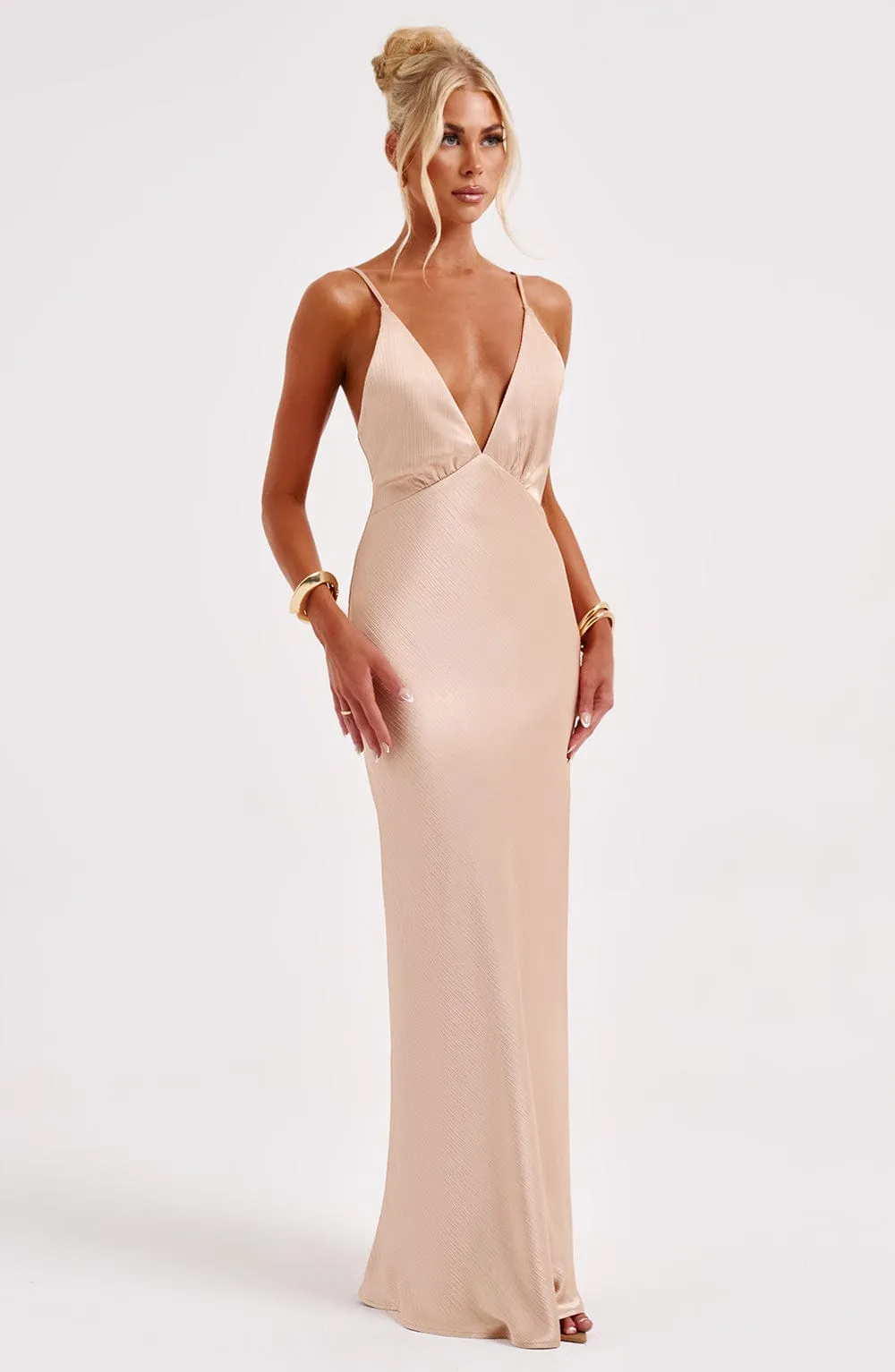 Anja Maxi Graceful Dress - Champagne