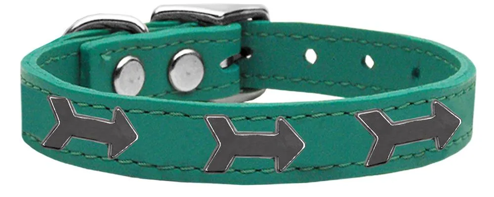 Arrow Widget Genuine Leather Dog Collar Jade 14