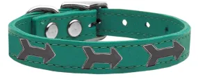 Arrow Widget Genuine Leather Dog Collar Jade 14