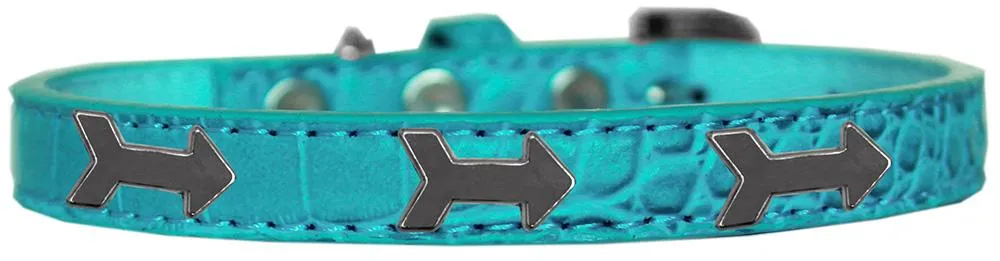 Arrows Widget Croc Dog Collar Turquoise Size 14