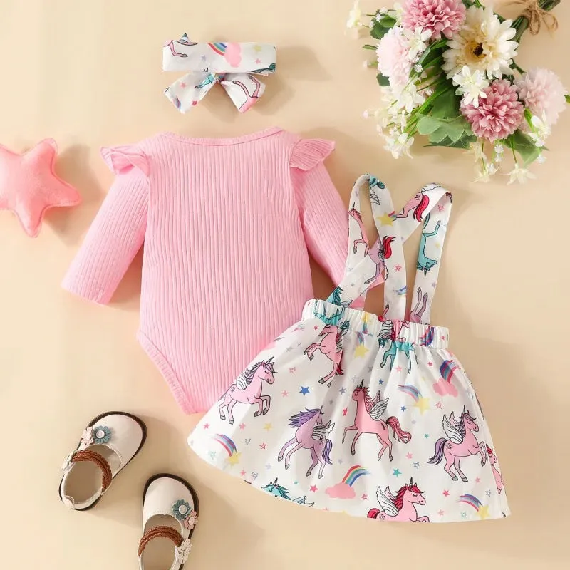 Baby Girl Printed Pink Romper Dress