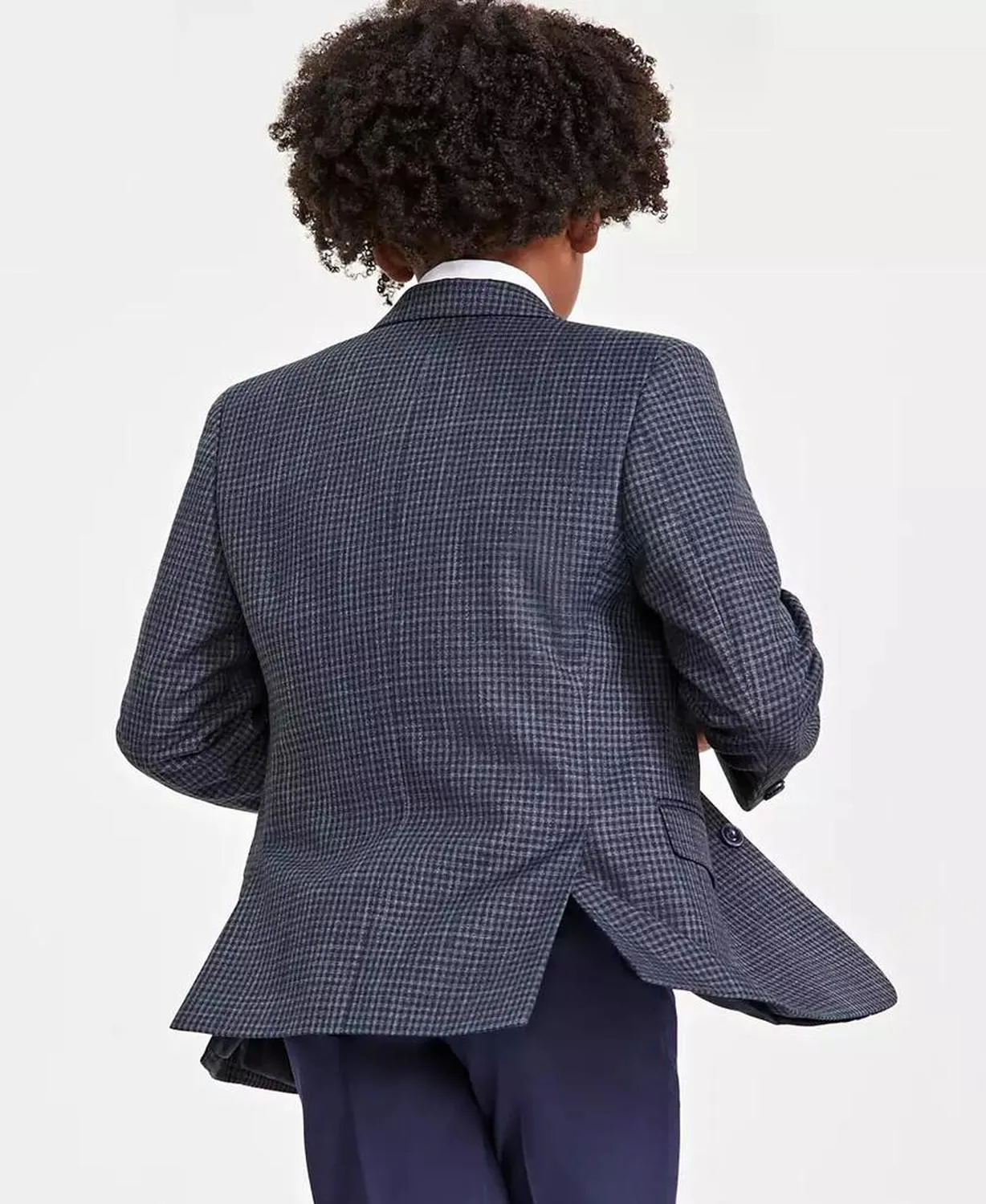 Big Boys Check Stretch Suit Jacket