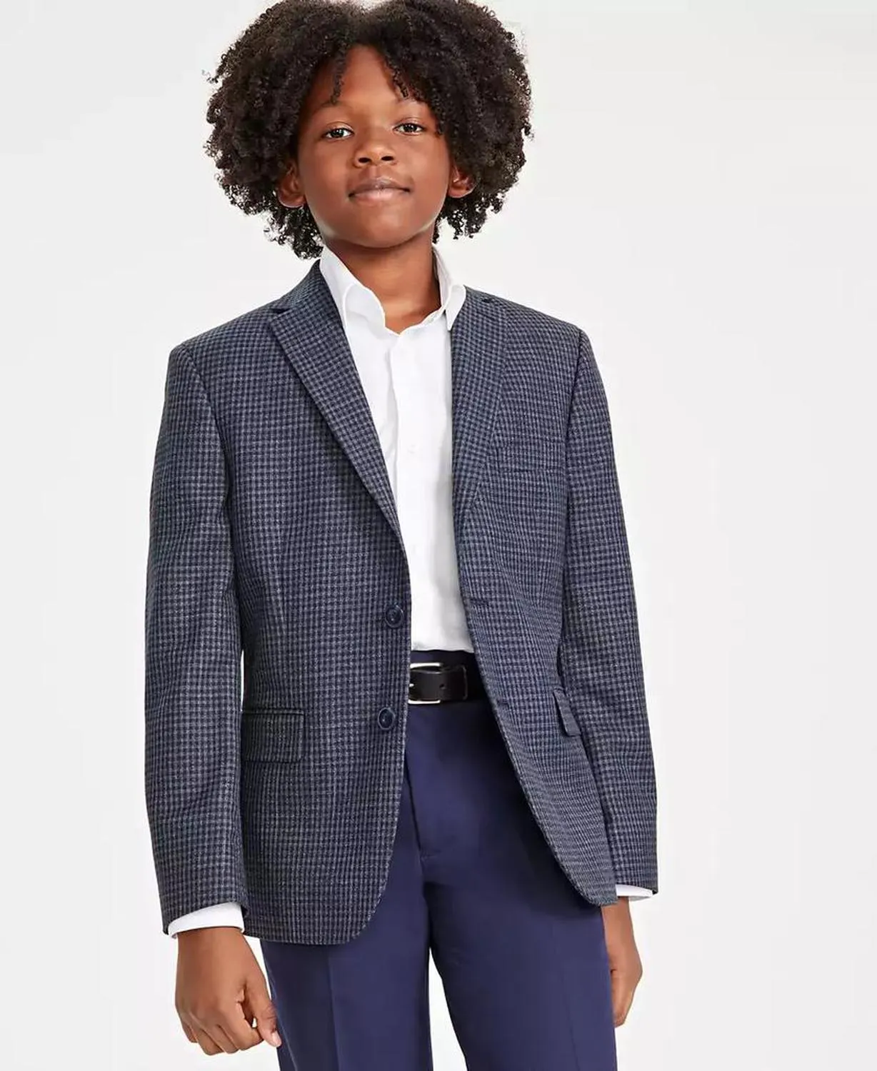 Big Boys Check Stretch Suit Jacket