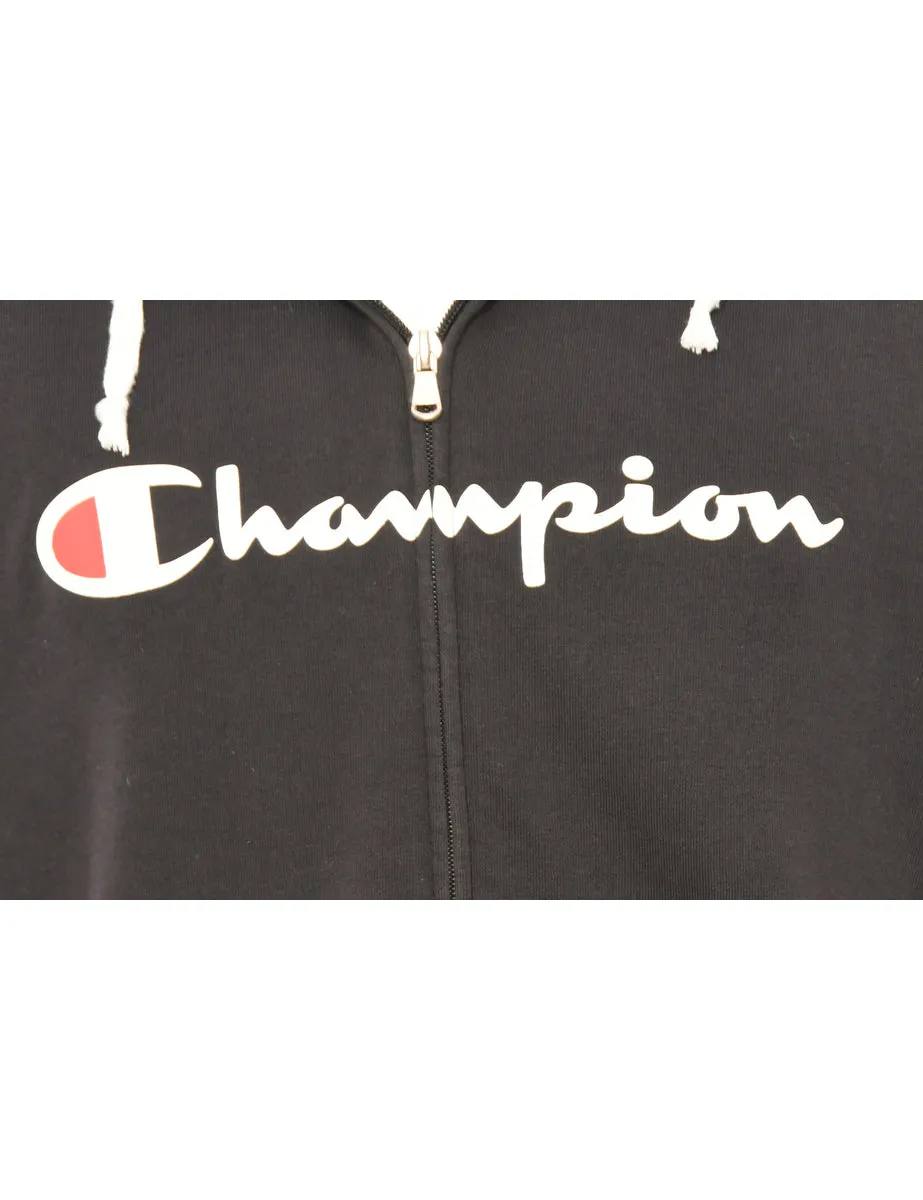 Black Champion Hooded Track Top - L