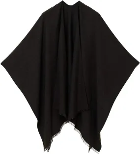 Black Luxurious Knit Sweater Poncho Cardigan