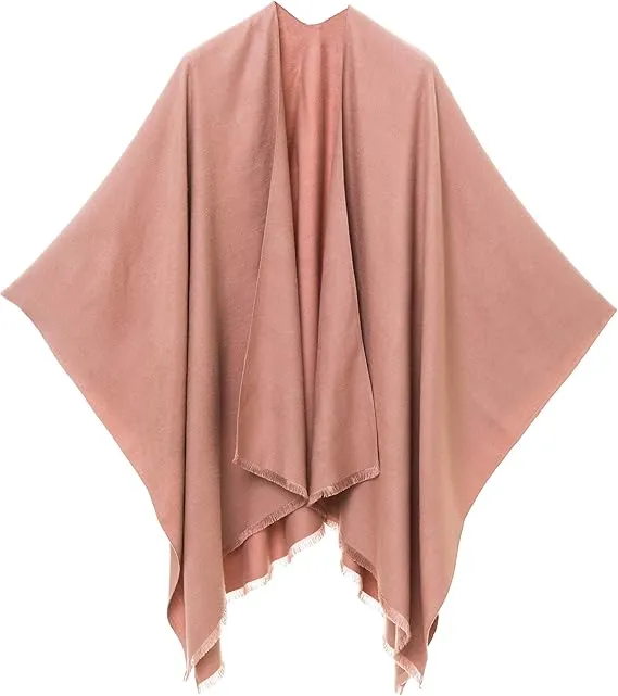 Blush Luxurious Knit Sweater Poncho Cardigan