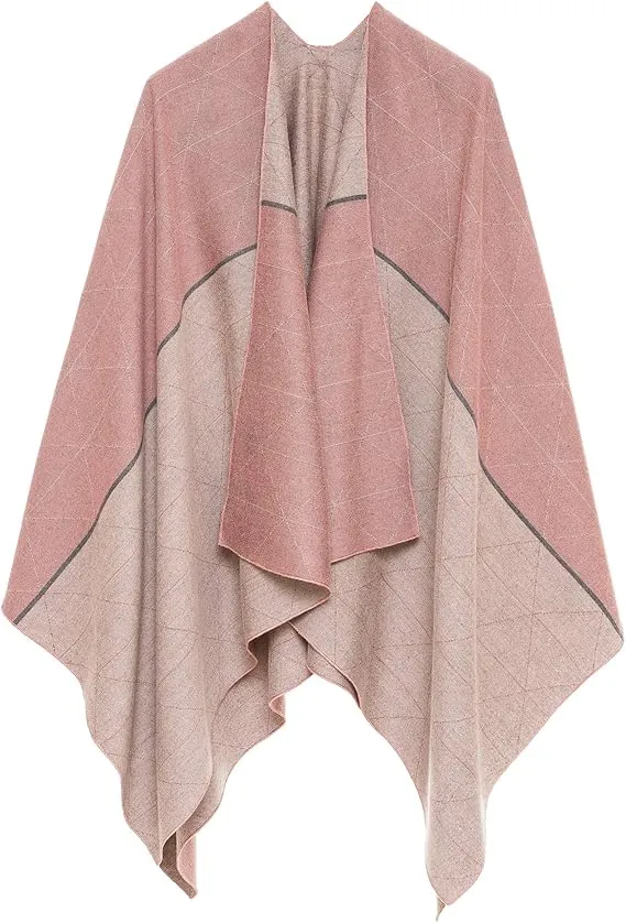 Blush Luxurious Knit Sweater Poncho Cardigan