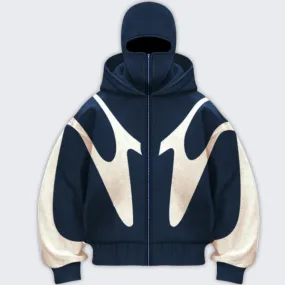 Bold Windproof Hoodie with Unique Balaclava Design & Graphics