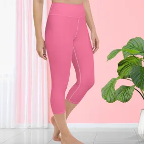 Bubble Gum Bliss High-Waisted Yoga Capri Leggings for Comfort & Style, lioness-love