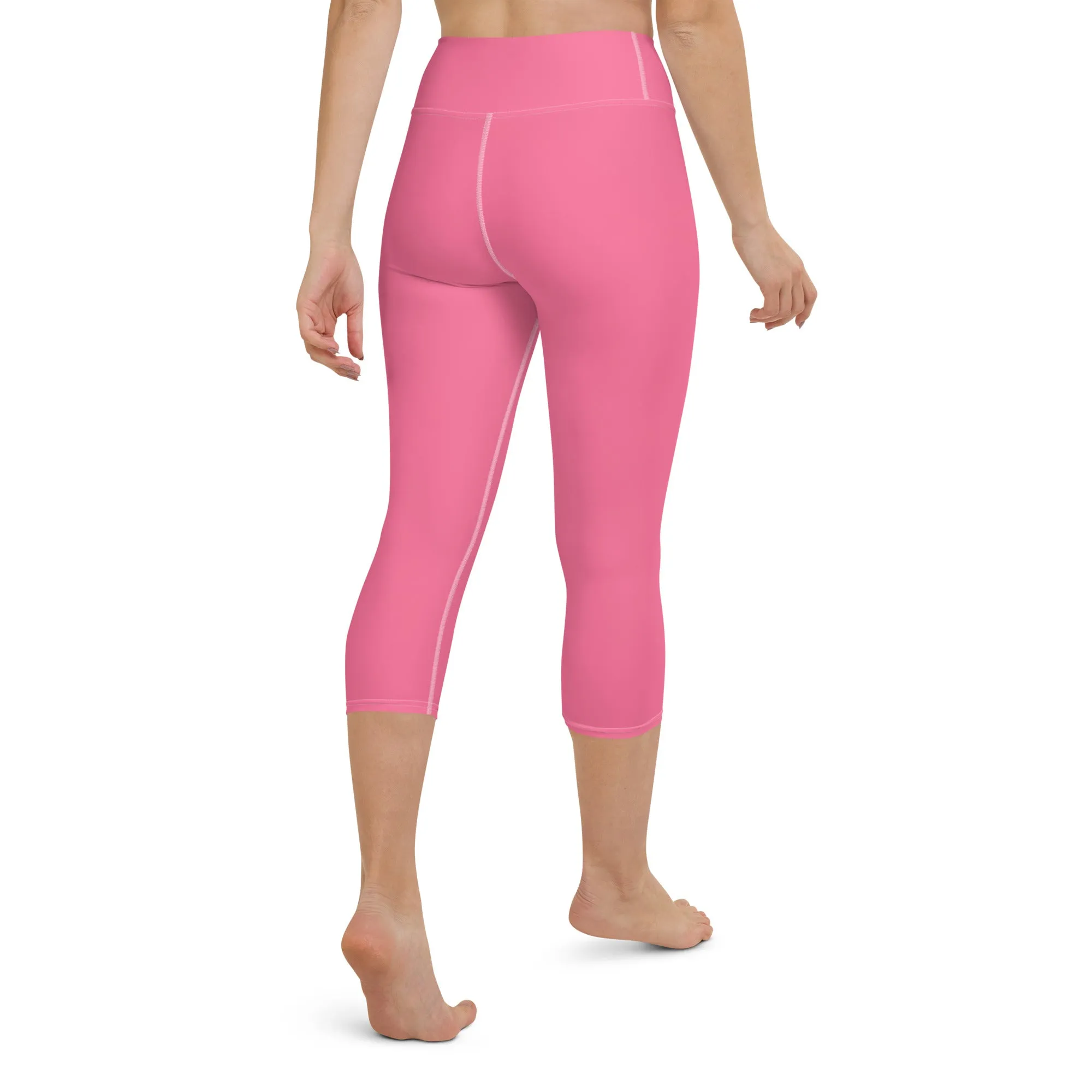 Bubble Gum Bliss High-Waisted Yoga Capri Leggings for Comfort & Style, lioness-love