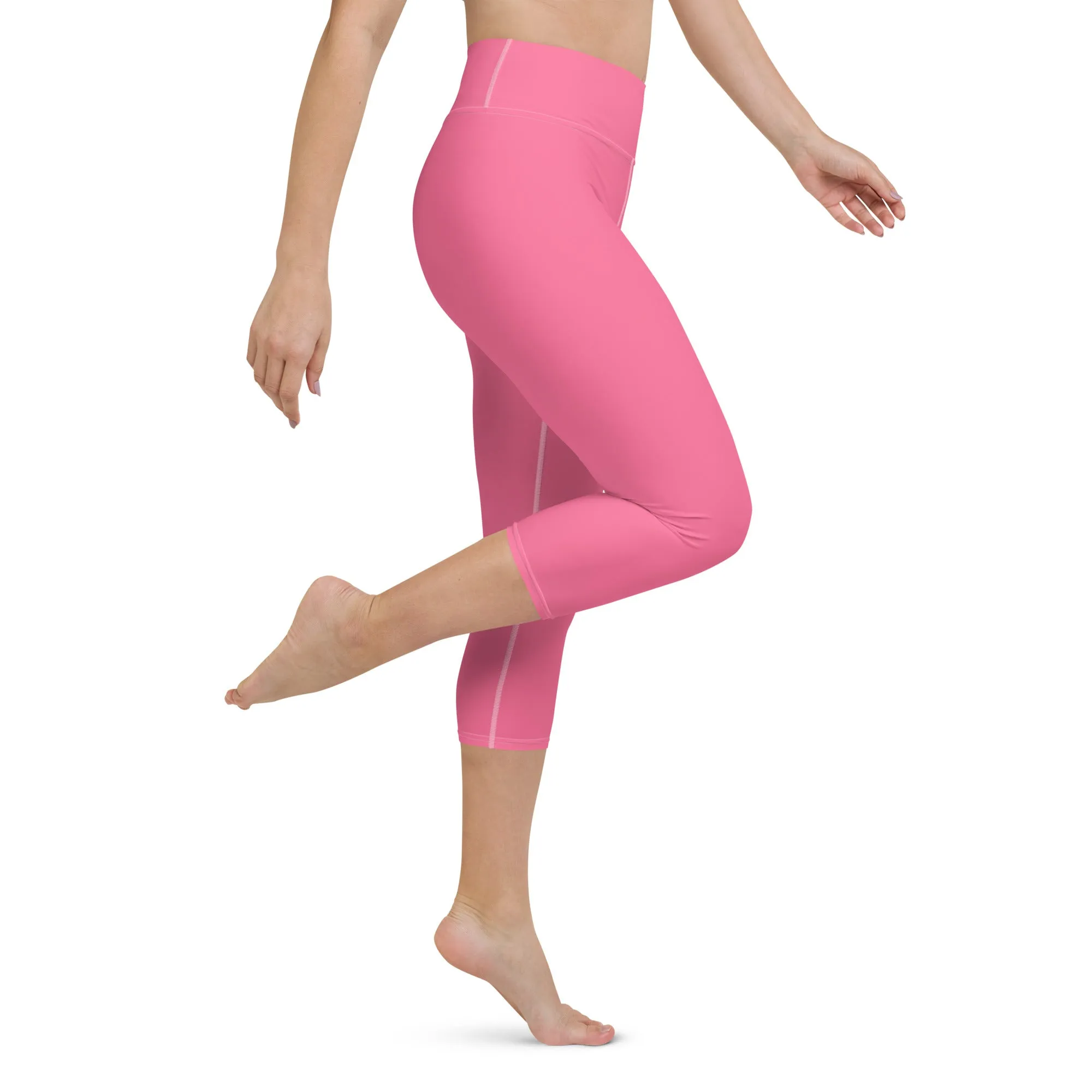 Bubble Gum Bliss High-Waisted Yoga Capri Leggings for Comfort & Style, lioness-love