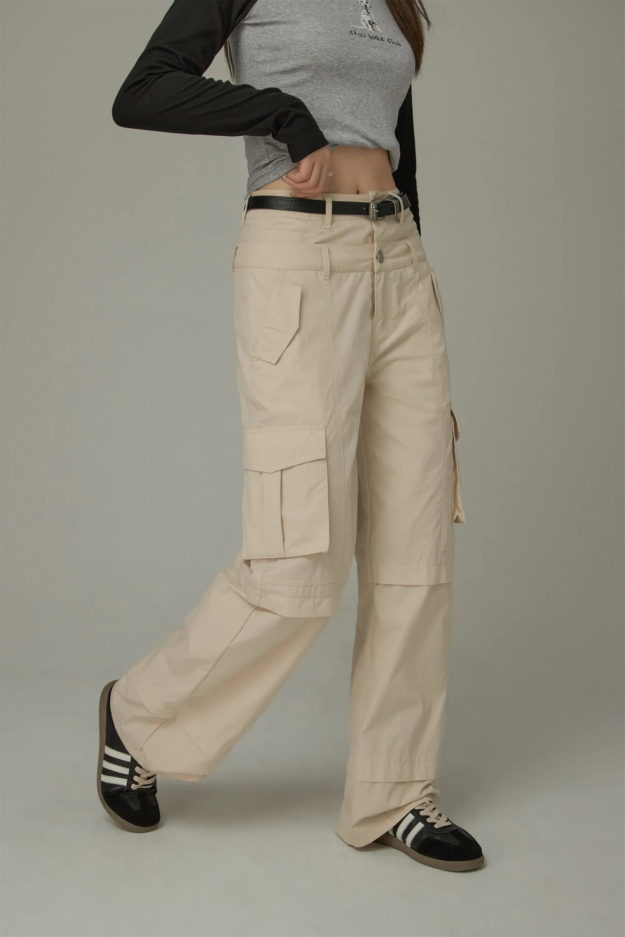 Cargo Wide High Waist Pocket Loose Casual Pants