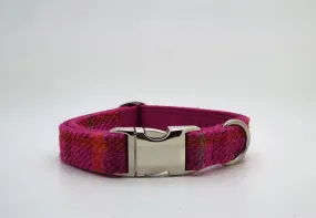 Cerise Check Extra Large Dog Collar