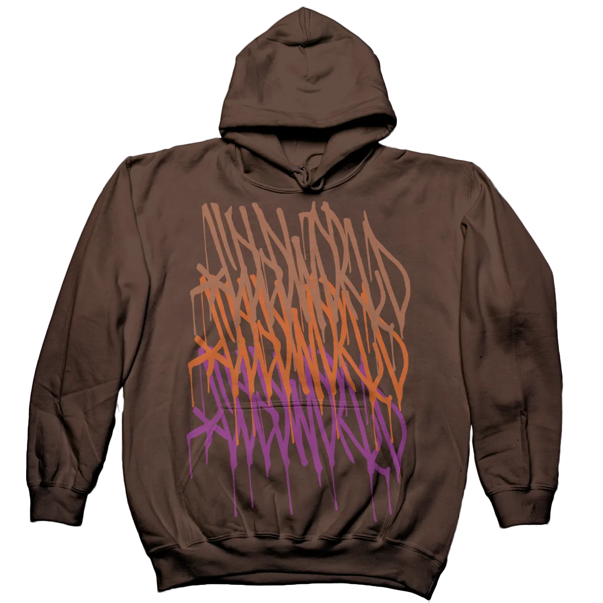 Cold World "Logo Repeat" Brown Hooded Sweatshirt