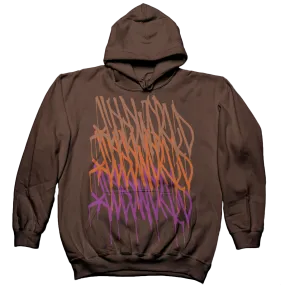 Cold World "Logo Repeat" Brown Hooded Sweatshirt