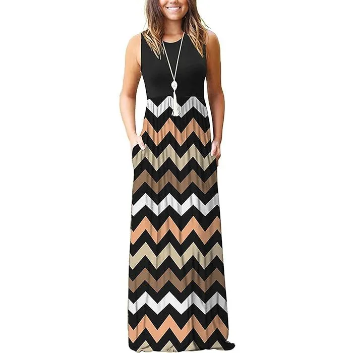 Colorful Wave Pattern Dress