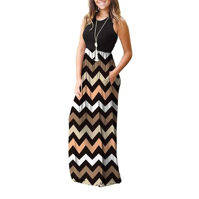 Colorful Wave Pattern Dress