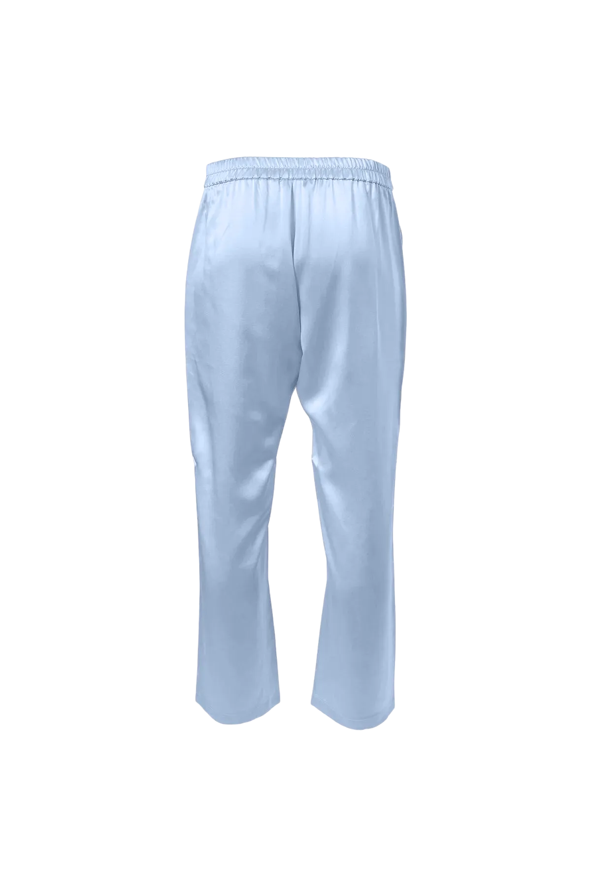 Cropped Silk Pants In Baby Blue