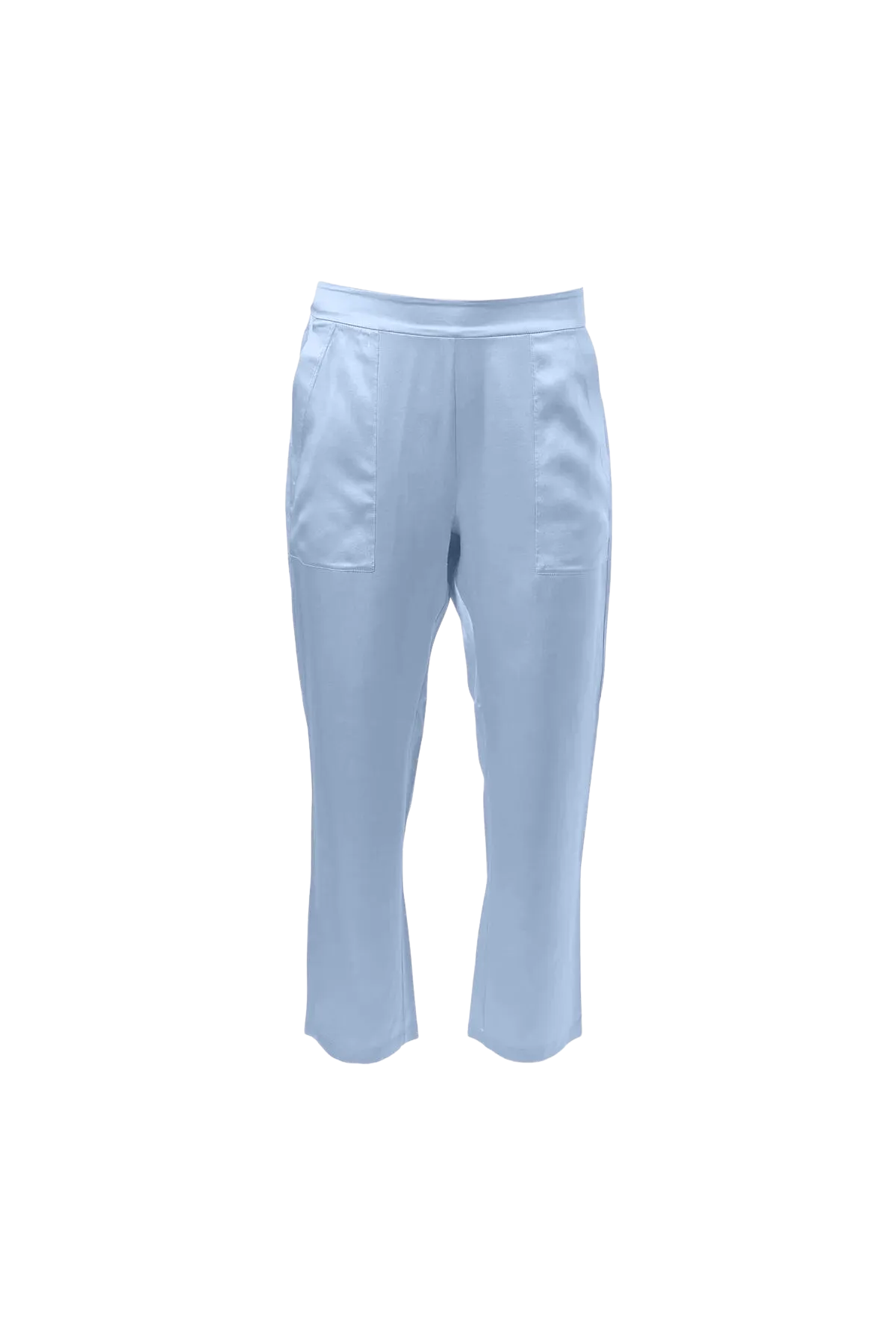 Cropped Silk Pants In Baby Blue