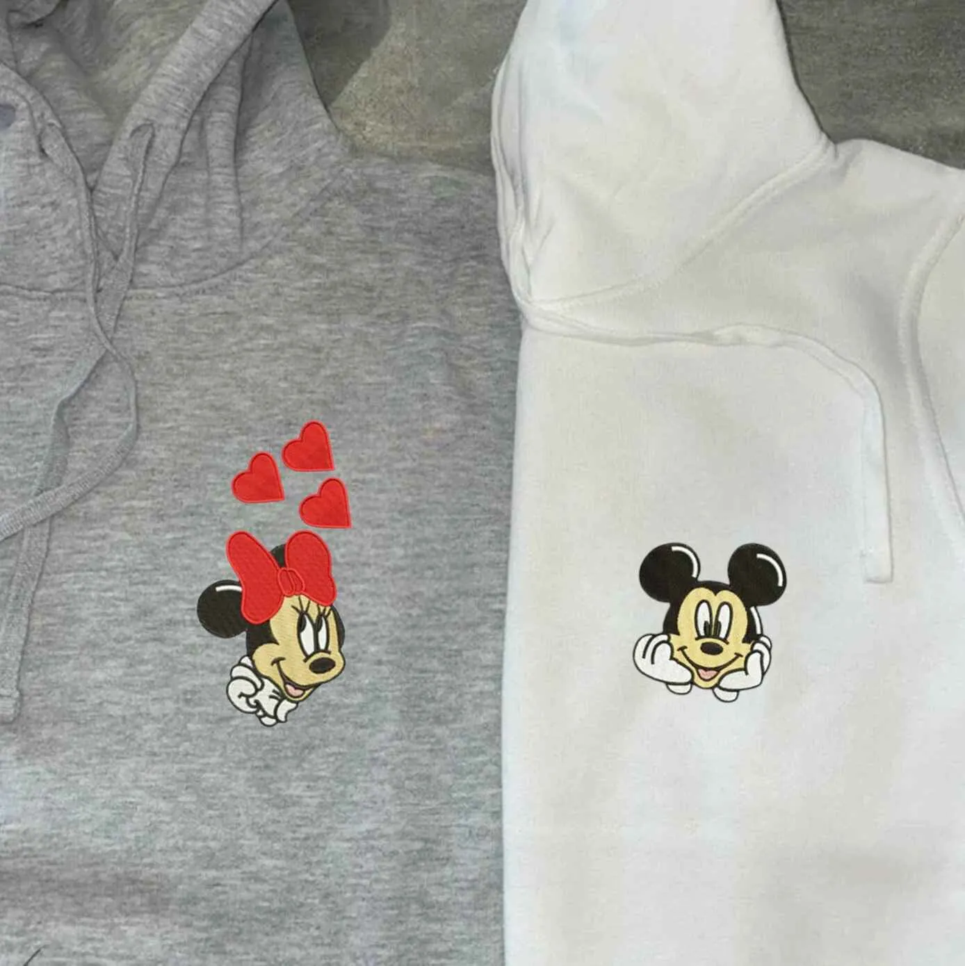 Cute Cartoon Mouse Couple Hoodies - Personalized Matching Sweatshirts For Couples