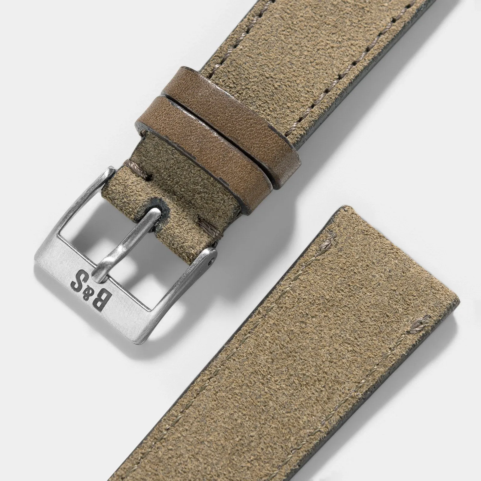 Dark Grey Rugged Leather Watch Strap