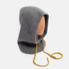 Dark Grey/Mustard Cashmere Balaclava Hood