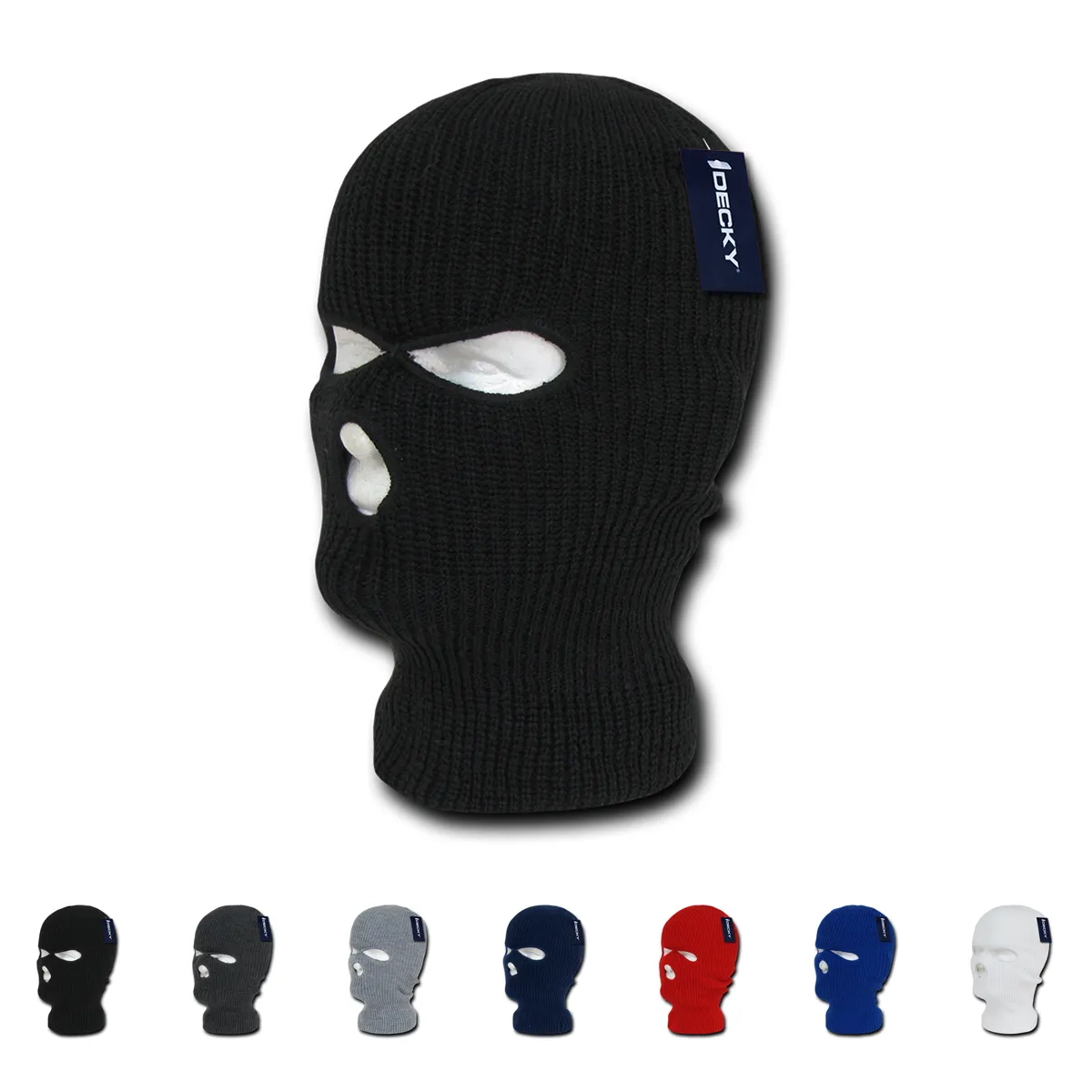 Decky 970 - Ski Mask, Face Mask (3-Hole) Balaclava - CASE Pricing