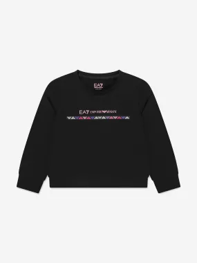 EA7 Emporio Armani Girls Train Logo Tape Sweatshirt in Black