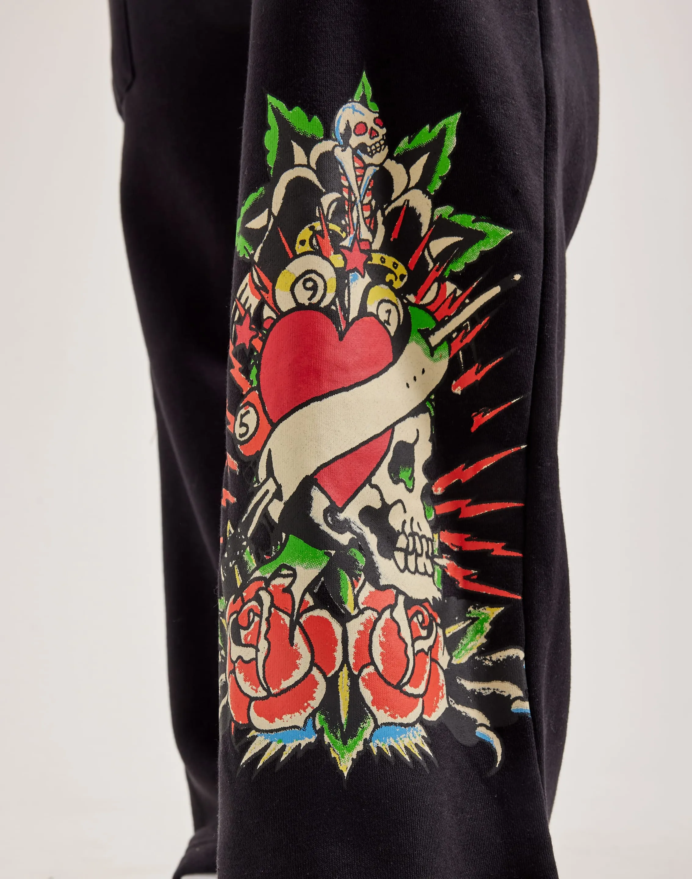 Ed Hardy Rose Skull Fleece Cargo Pants