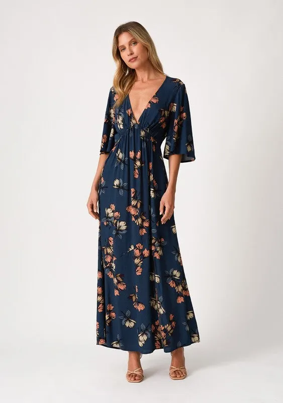 EMPIRE WAIST FLORAL MAXI DRESS