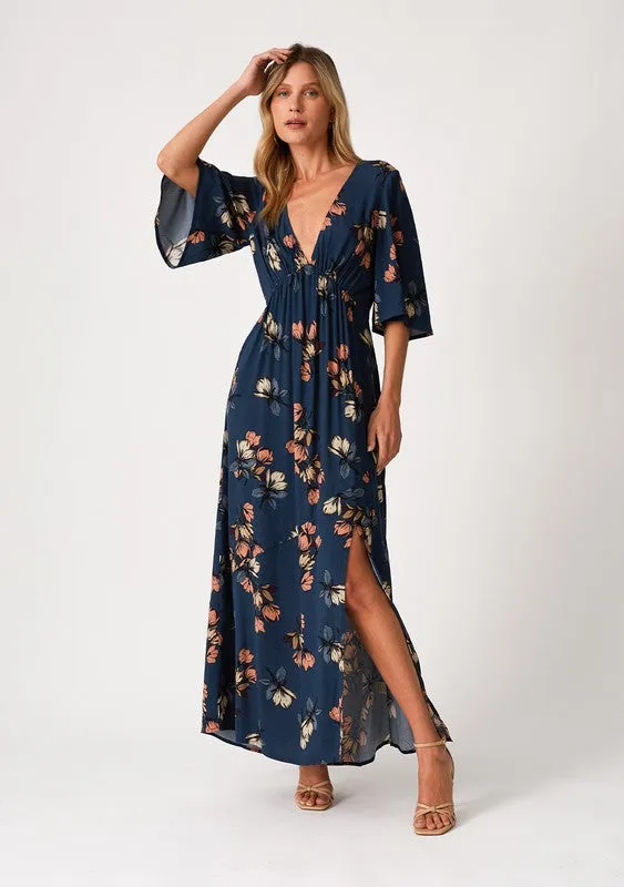 EMPIRE WAIST FLORAL MAXI DRESS