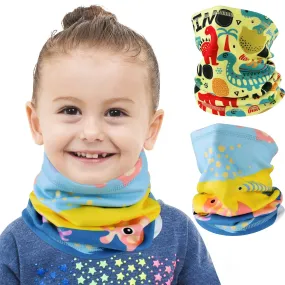 EXski 2 Pack Kids Winter Neck Scarf Gaiter Warmer Soft for Snow Sports Girls Boys Age 2-12