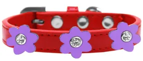 Flower Premium Collar Red With Lavender Flowers Size 16