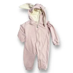 Girls Kids Tales Size 9-12 Months Dusty Rose Hooded Bunny Romper