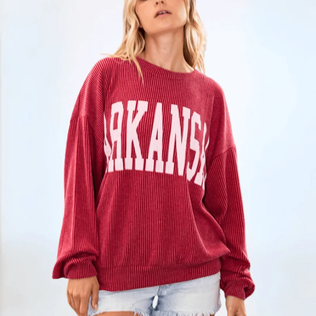 Graphic "ARKANSAS" Oversized Sweatshirt Made in USA