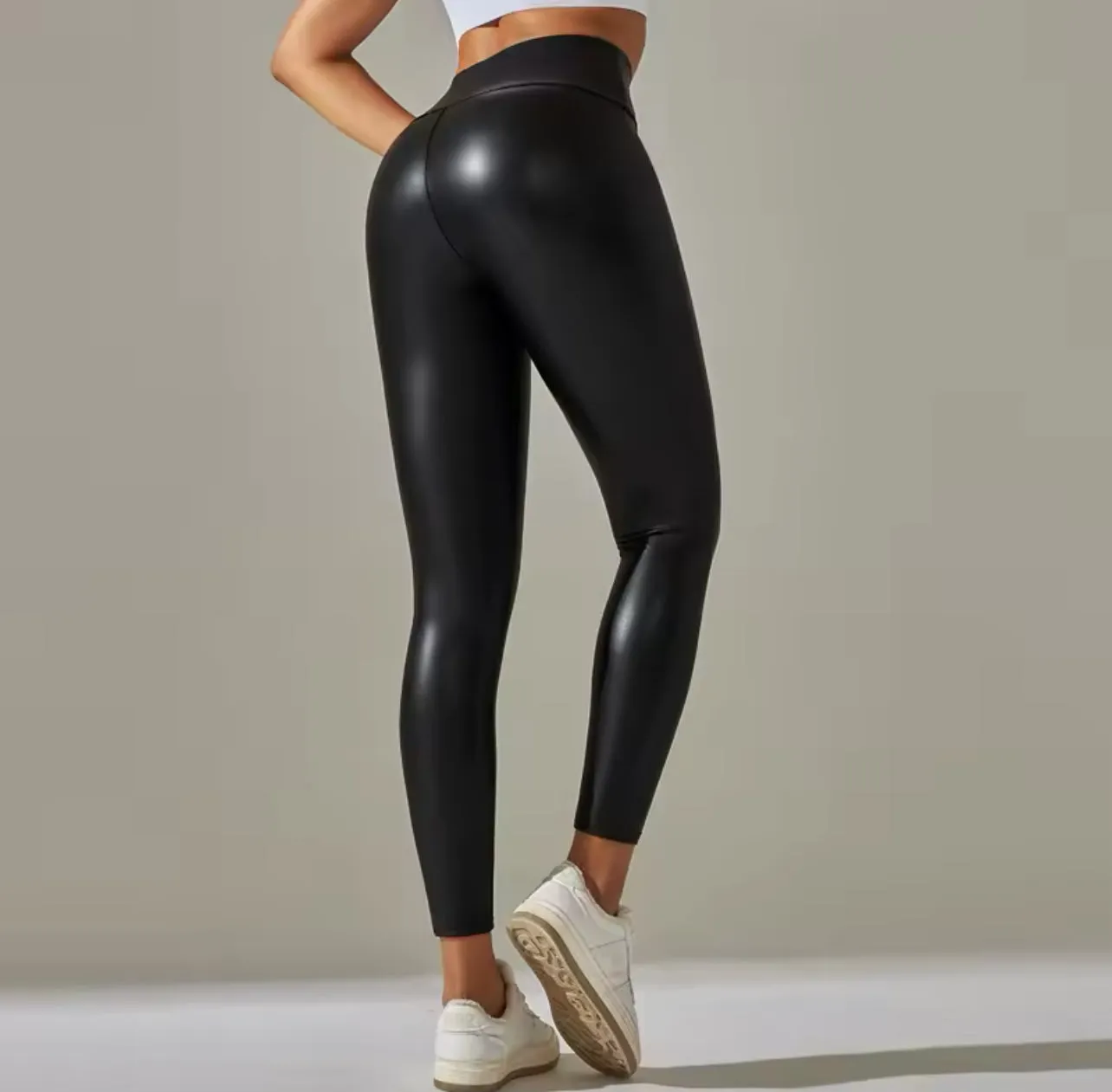 High Waist Faux Leather Leggings