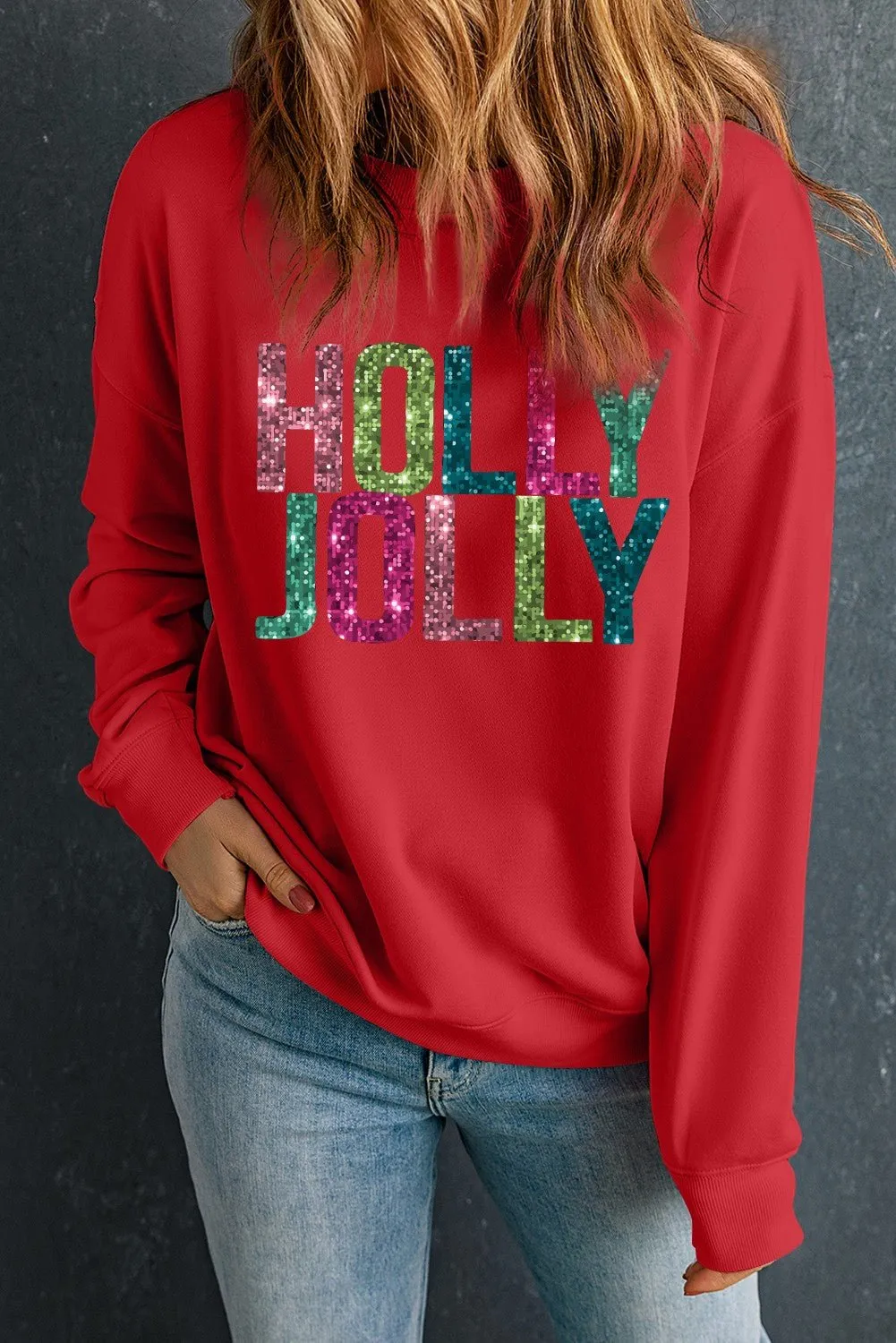 Holly Jolly Colors Sweatshirt Pullover*