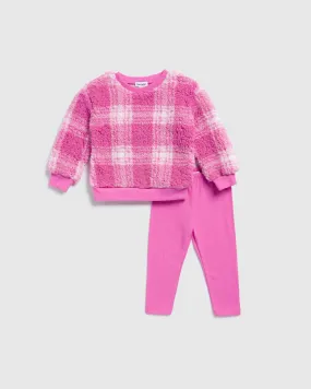 Infant Girls Pop Plaid Sweatshirt Set