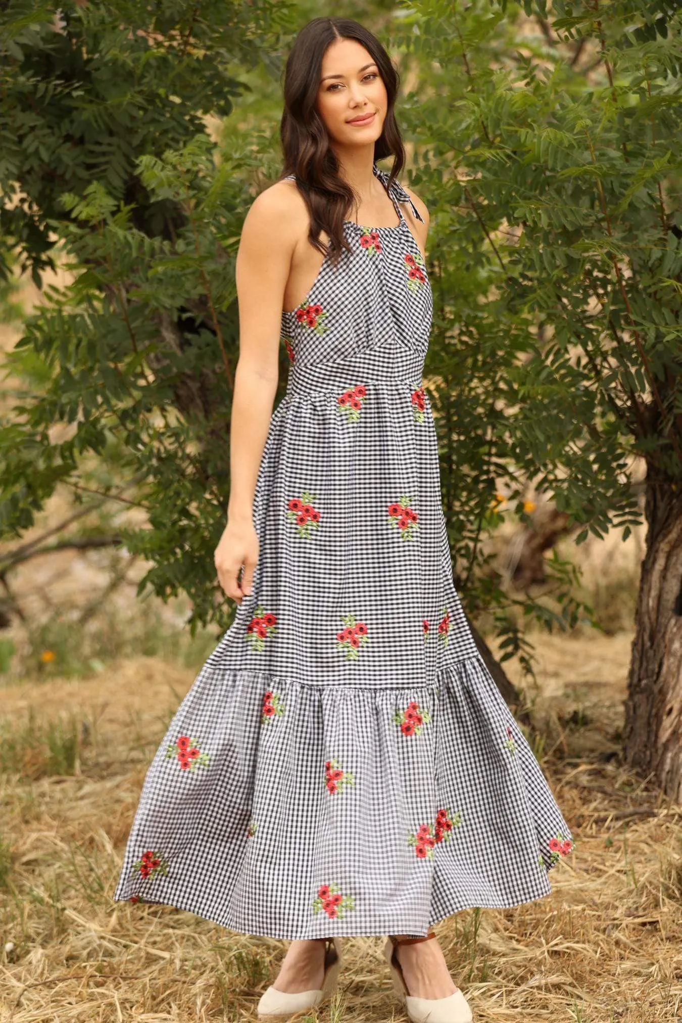 Lamar Maxi Dress- Picnic Plaid Floral