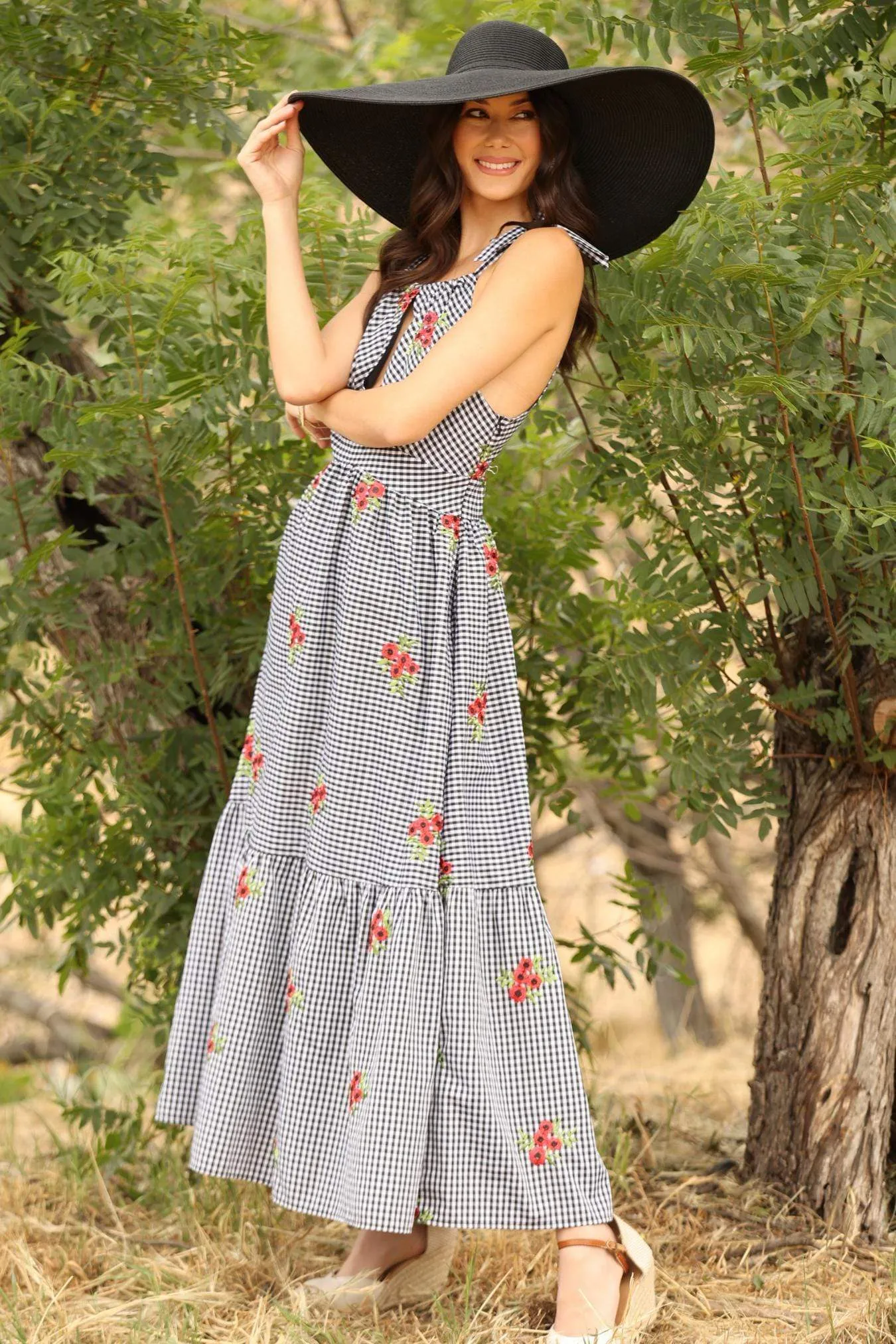 Lamar Maxi Dress- Picnic Plaid Floral