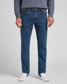 Lee Brooklyn Straight Regular Fit Mens Jeans - Mid Stonewash