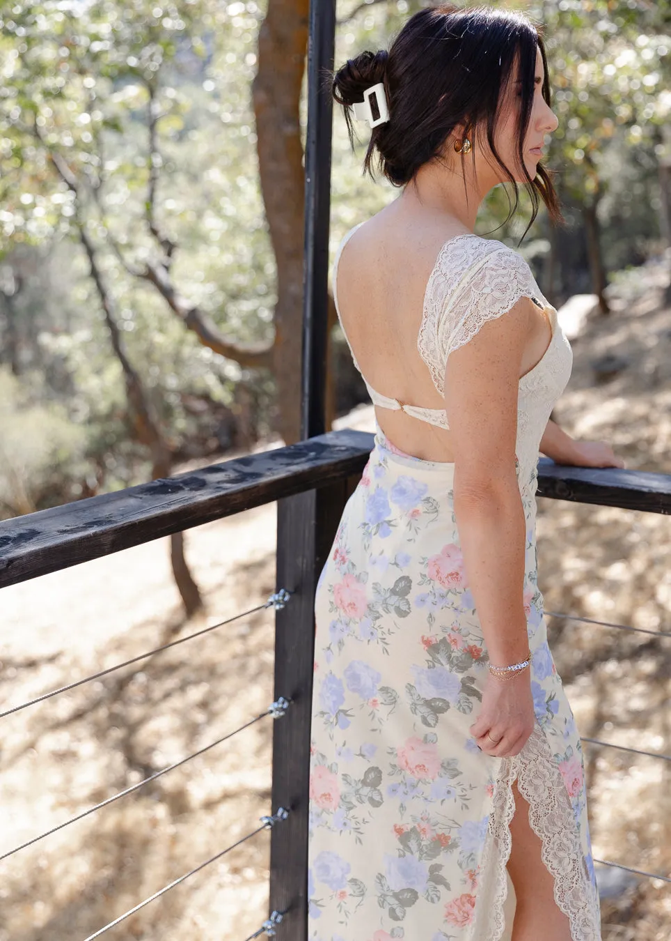 Lemonade Lace & Floral Midi Dress