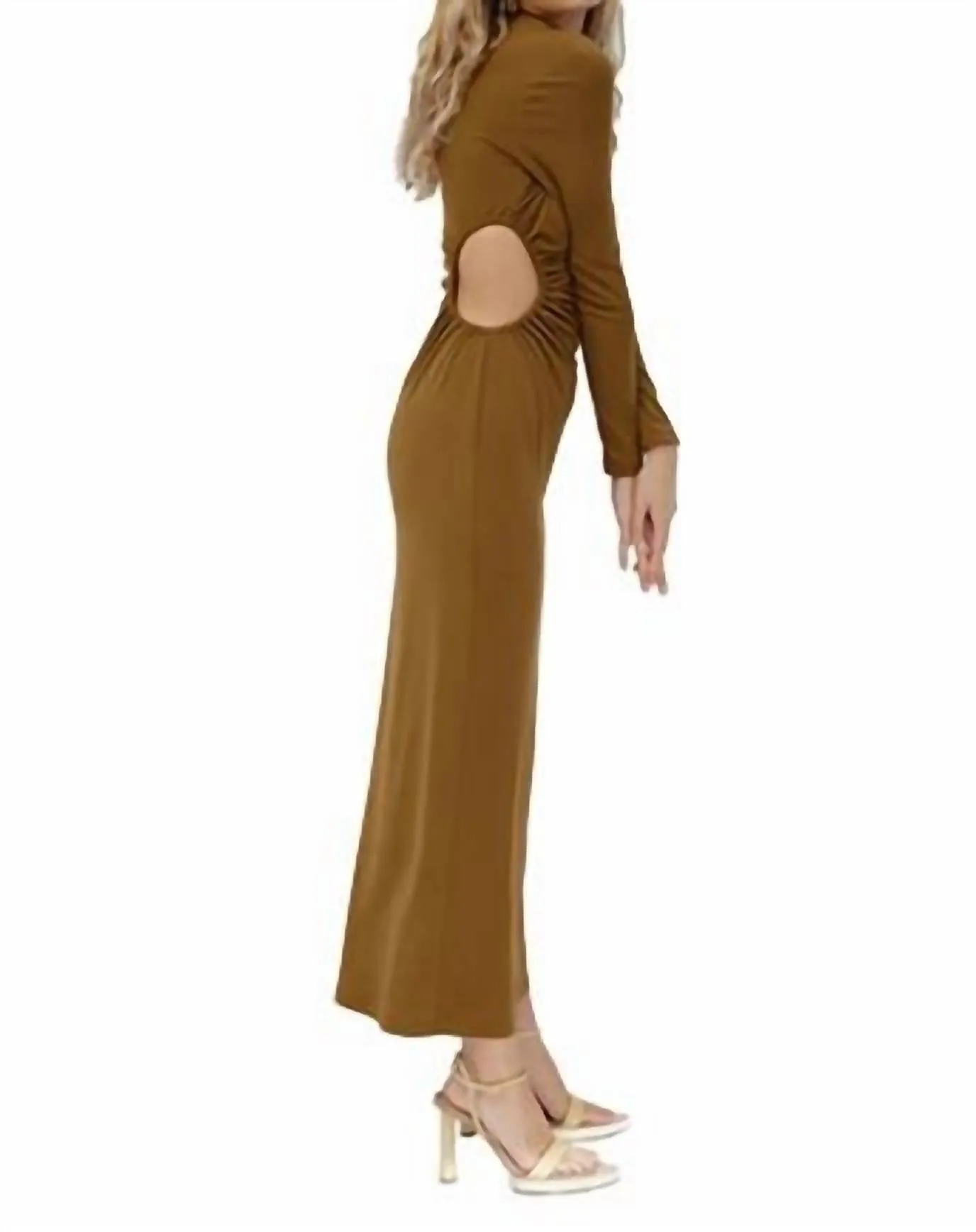 Liana Maxi Dress in Dark Gold